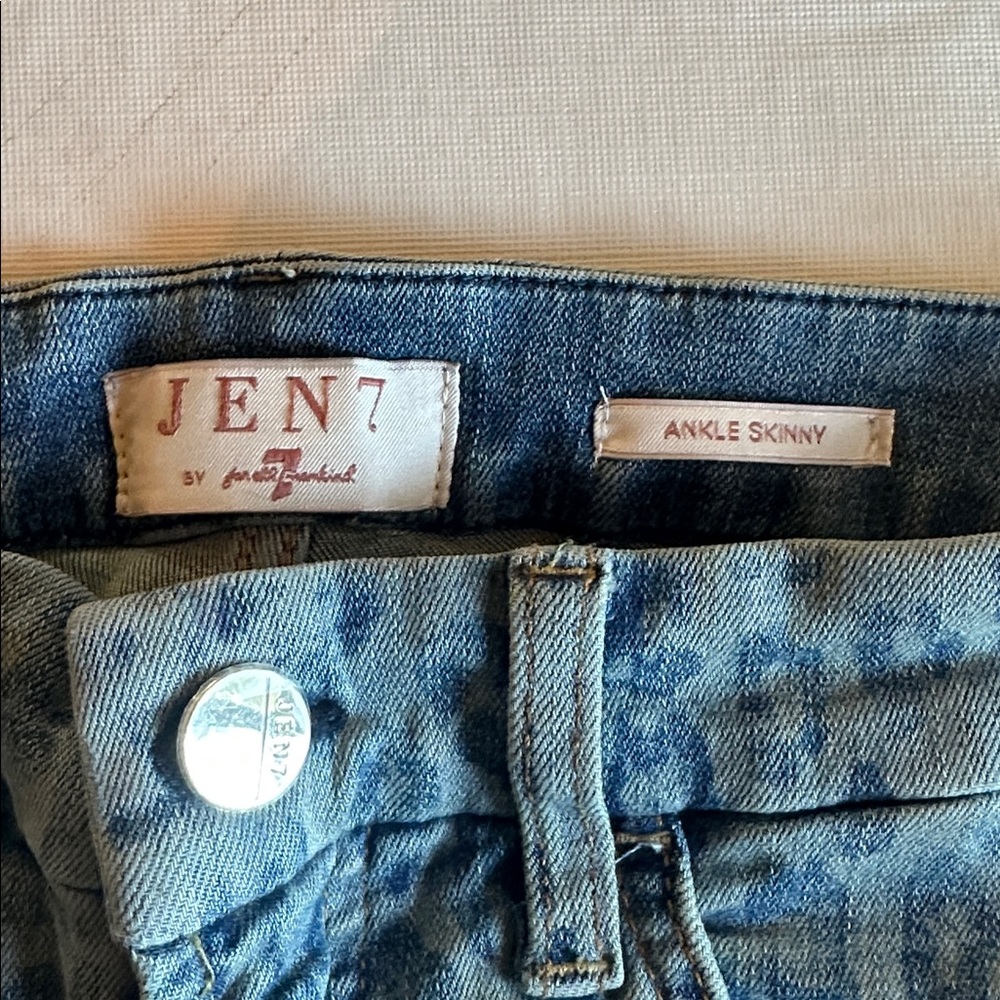 Jen7 By 7 For all Mankind *NWT* Women's Ankle Skinny Sunrise Leopard Jean Pants - Picture 10 of 13
